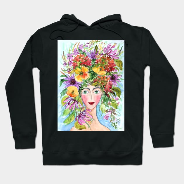 Summer Fairy Watercolor Painting Hoodie by SvitlanaProuty